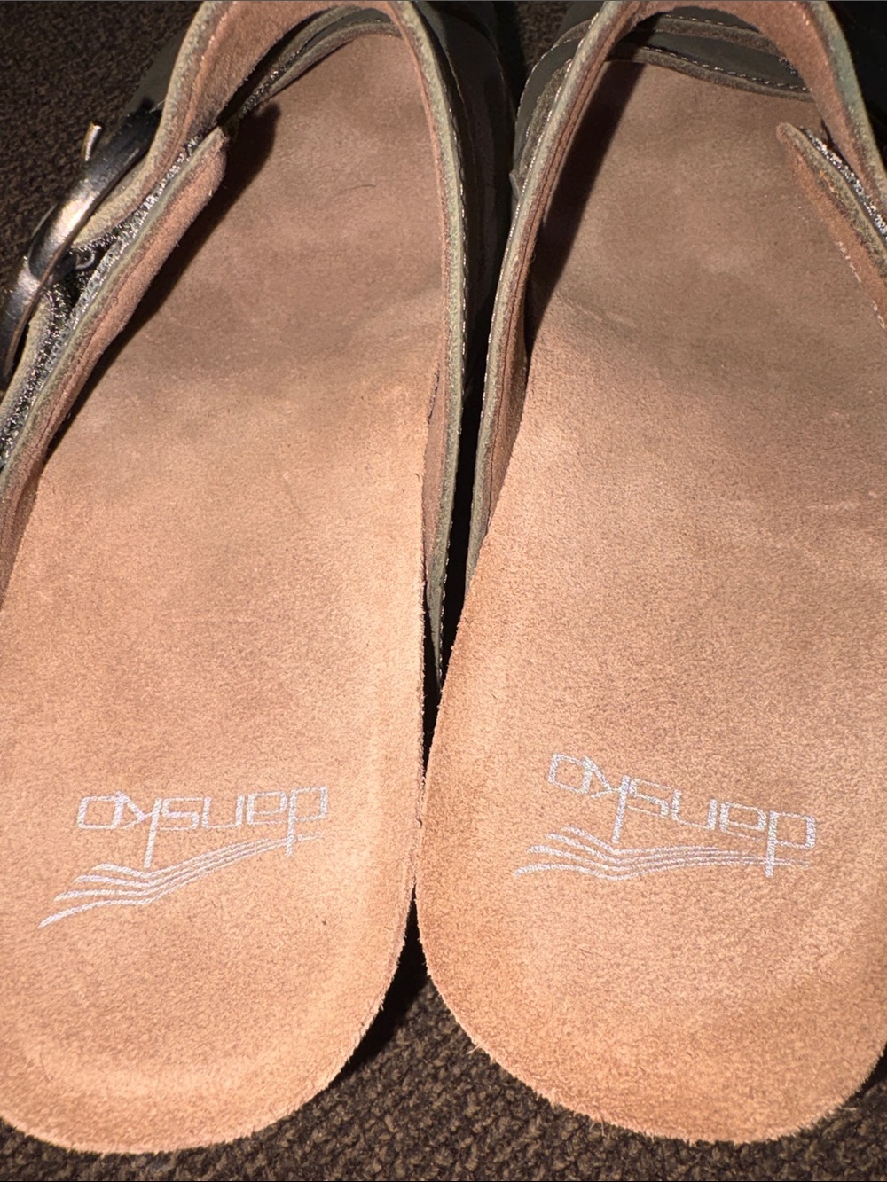 NWOT Dansko Susie Sandals Army Green Open Toe Double Strap Wedge EU39/US 8.5-9 - Picture 7 of 14